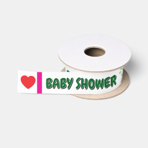 Ruban En Satin Baby Shower Fantaisiste Cheval Rose Bleu