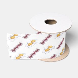Ruban En Satin Bacon Badigeonnettes et oeufs frits Petit-déjeuner
