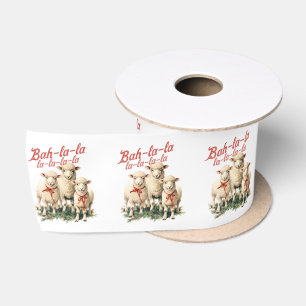 Ruban En Satin Bah La La Cute Retro Noël Moutons