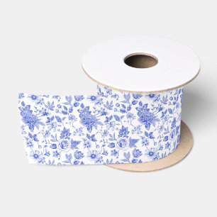 Ruban En Satin Baignoire de mariage antique en chinoiserie bleue 