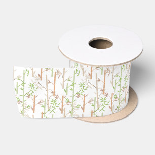 Ruban En Satin Bambou Foliage Oriental Feuilles de verdure