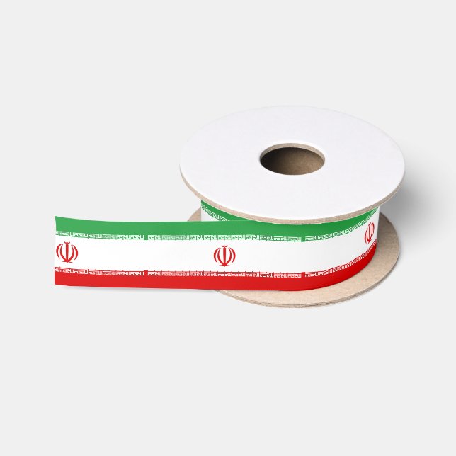 Ruban En Satin Bande du drapeau iranien (persan) (Bobine)