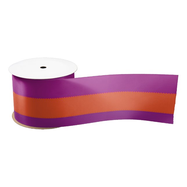 Ruban En Satin Bande violette et orange (Bobine)