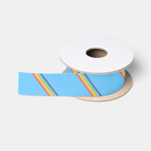 Ruban En Satin Bandes arc-en-ciel diagonales