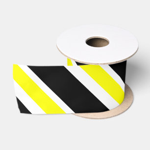 Ruban En Satin Bandes blanches et grises noires