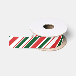 Ruban En Satin Bandes de bonbons blanc vert rouge