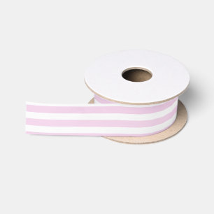 Ruban En Satin Bandes de bonbons rose pâle et blanc