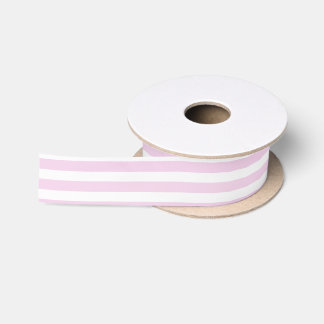 Ruban En Satin Bandes de bonbons rose pâle et blanc