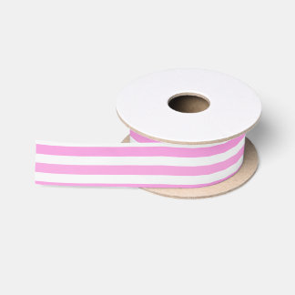 Ruban En Satin Bandes de bonbons roses et blanches