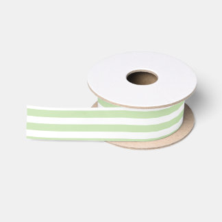 Ruban En Satin Bandes de bonbons vert pâle et blanc