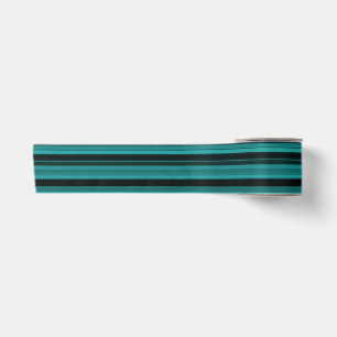 Ruban En Satin Bandes noires turquoises