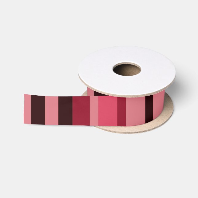 Ruban En Satin Bandes roses et brunes (Bobine)