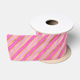 Ruban En Satin Bandes roses et or chaudes