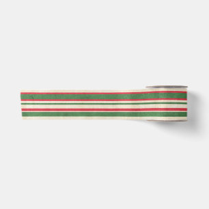 Ruban En Satin Bandes rouges blanches vertes
