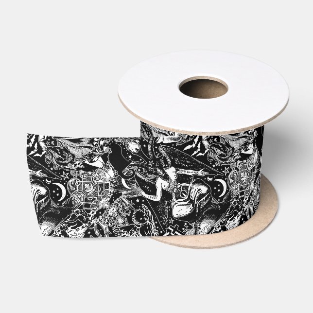 Ruban En Satin Baphomet gothique victorien de cuisine noire (Bobine)