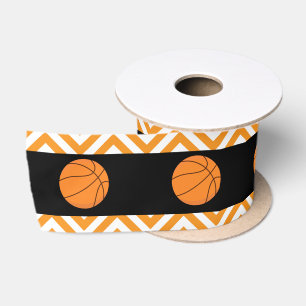 Ruban En Satin Basketball Sports Orange Anniversaire