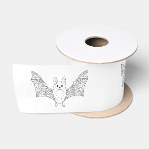 Ruban En Satin Bat Minimale Cute Avec Ligne D'Ailes Art Halloween