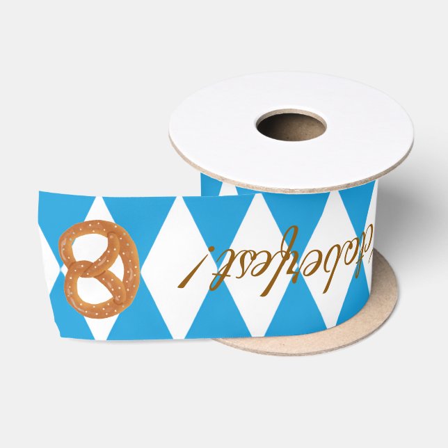 Ruban En Satin Bavarois bleu Octoberfest Pretzels (Bobine)