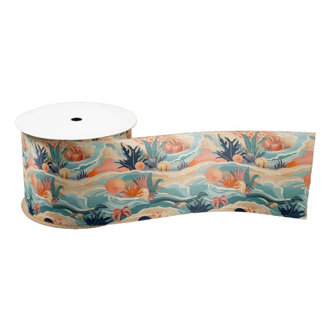 Ruban En Satin Beach Sea Life (Bobine)
