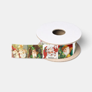 Ruban En Satin Beaucoup Vintage Santas cadeau de Noël