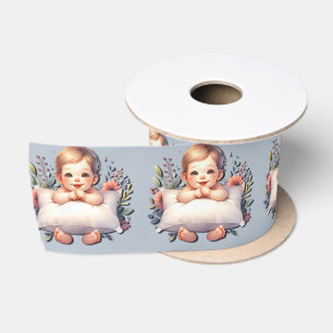 Ruban En Satin Bébé Mains Précieuses Boy Satin Ribbon