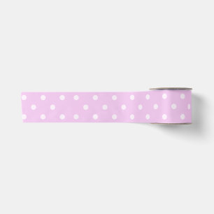 Ruban En Satin Bébé Pink Polka Motif