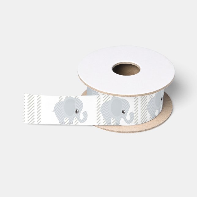 Ruban En Satin Bel éléphant de neutre de bébé (Bobine)