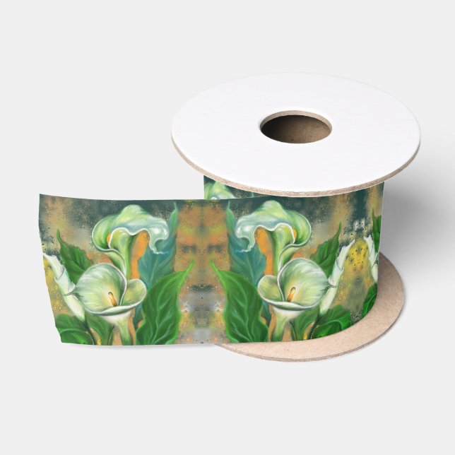 Ruban En Satin Belle Calla Lily Fleurs Ruban (Bobine)
