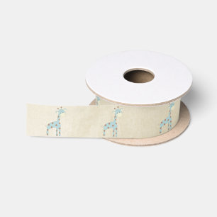 Ruban En Satin Belle girafe de bleus layette
