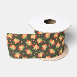 Ruban En Satin Belles couleurs d'automne Feuille