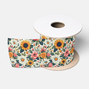 Ruban En Satin Belles Fleurs