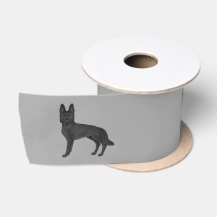 Ruban En Satin Berger noir allemand mignon dessin Chiens gris