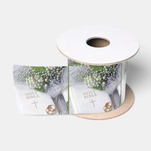 Ruban En Satin Bible de mariage avec bouquet de muguet