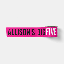 Ruban En Satin Big Five OH ! trois photos d'anniversaire rose