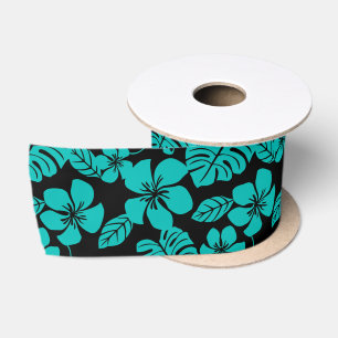 RUBAN EN SATIN BIKINI ROSE (NOIR/TURQUOISE) SATIN RIBBON