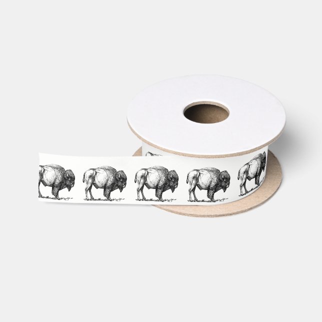 Ruban En Satin Bison américain de Buffalo (Bobine)