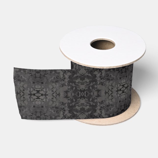 Ruban En Satin Black And Gray Abstract Graphic Art Design (Bobine)