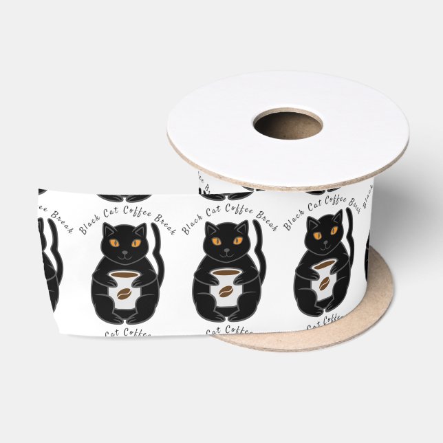 Ruban En Satin Black Cat Coffee Break Thunder_Cove  (Bobine)