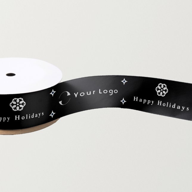 Ruban En Satin Black Modern Christmas Business Logo Entreprise Pe (Créateur téléchargé)