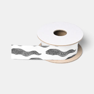 Ruban En Satin Black spotted moray eel cartoon