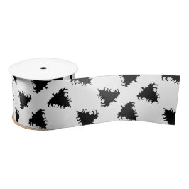 Ruban En Satin Black Tree Pattern Christmas