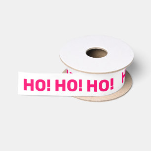 Ruban En Satin Blanc Rose Ho Ho Ho ! Noël