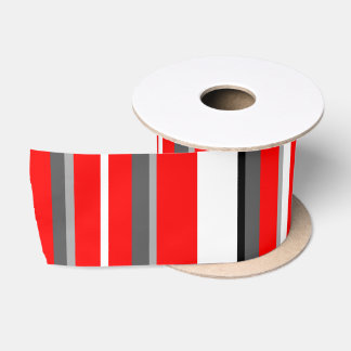 Ruban En Satin Blancs rouges et gris