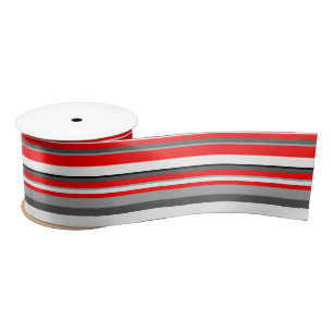 Ruban En Satin Blancs rouges et gris