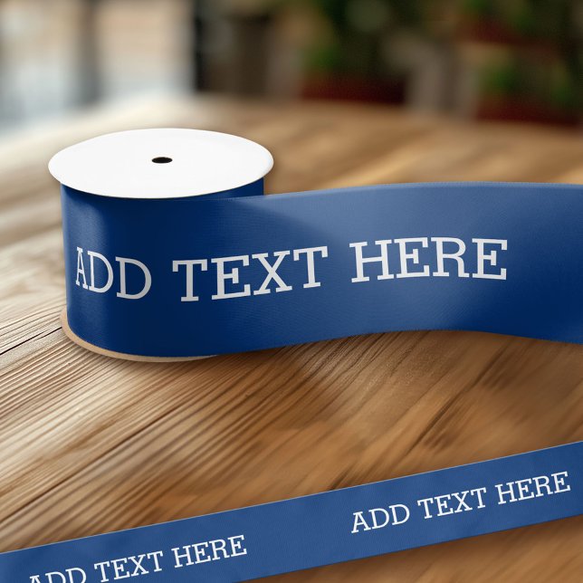 Ruban En Satin Bleu Créez votre propre texte - Faites-le votre te (Custom Ribbon - Personalize with your own text)