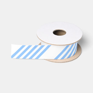 Ruban En Satin Bleu et blanc cinq bandes motif
