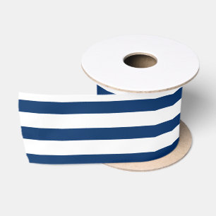 Ruban En Satin Bleu et blanc de la marine