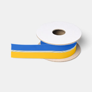 Ruban En Satin Bleu et Jaune en or