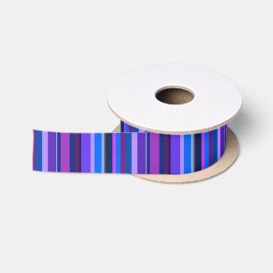 Ruban En Satin Bleu et violet bandes verticales