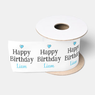 Ruban En Satin Bleu Joyeux anniversaire du mou garçon
